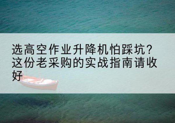邵阳高空作业升降机厂家推荐-选高空作业升降机怕踩坑？这份老采购的实战指南请收好