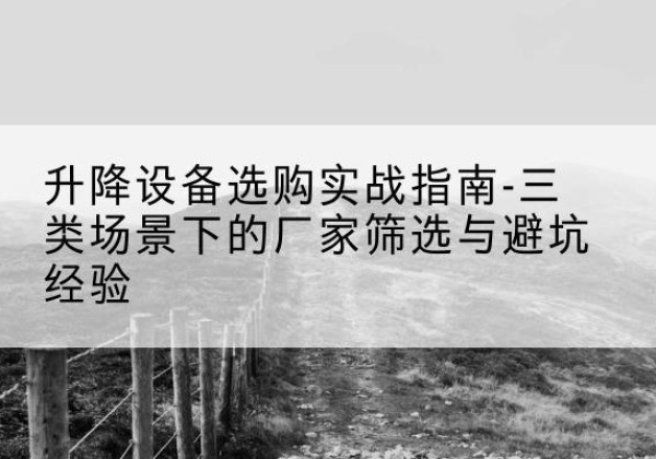 邵阳移动式升降机厂家推荐-升降设备选购实战指南-三类场景下的厂家筛选与避坑经验